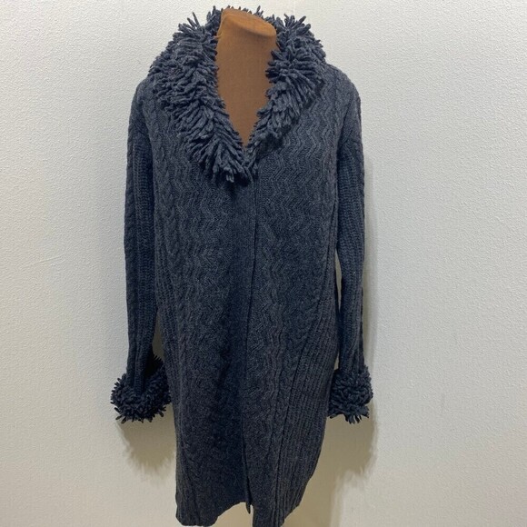 Jillian Jones Vintage Womens Heavy Lambswool Black Cardigan Size Large - Picture 1 of 7